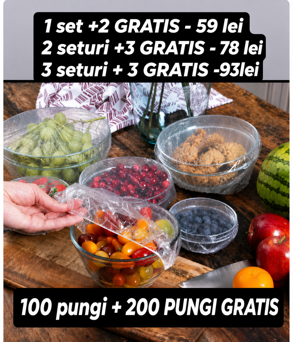 Capace tip Folie Alimentara Elastica